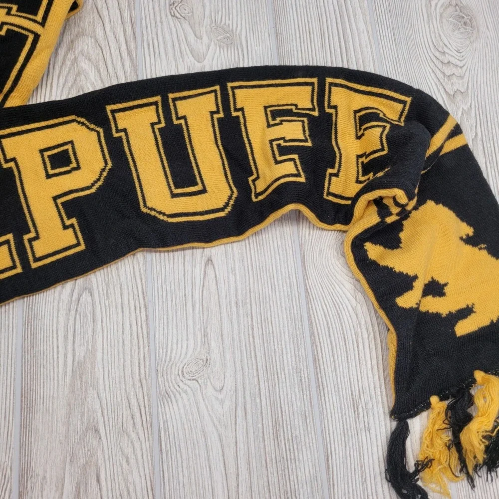 Harry Potter Hufflepuff Scarf Knit Yellow Black Banner‎ Wizard Costume Cosplay